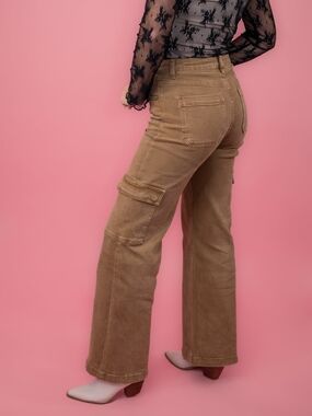 RISEN REG HIGH RISE CARGO WIDE PANTS JEANS